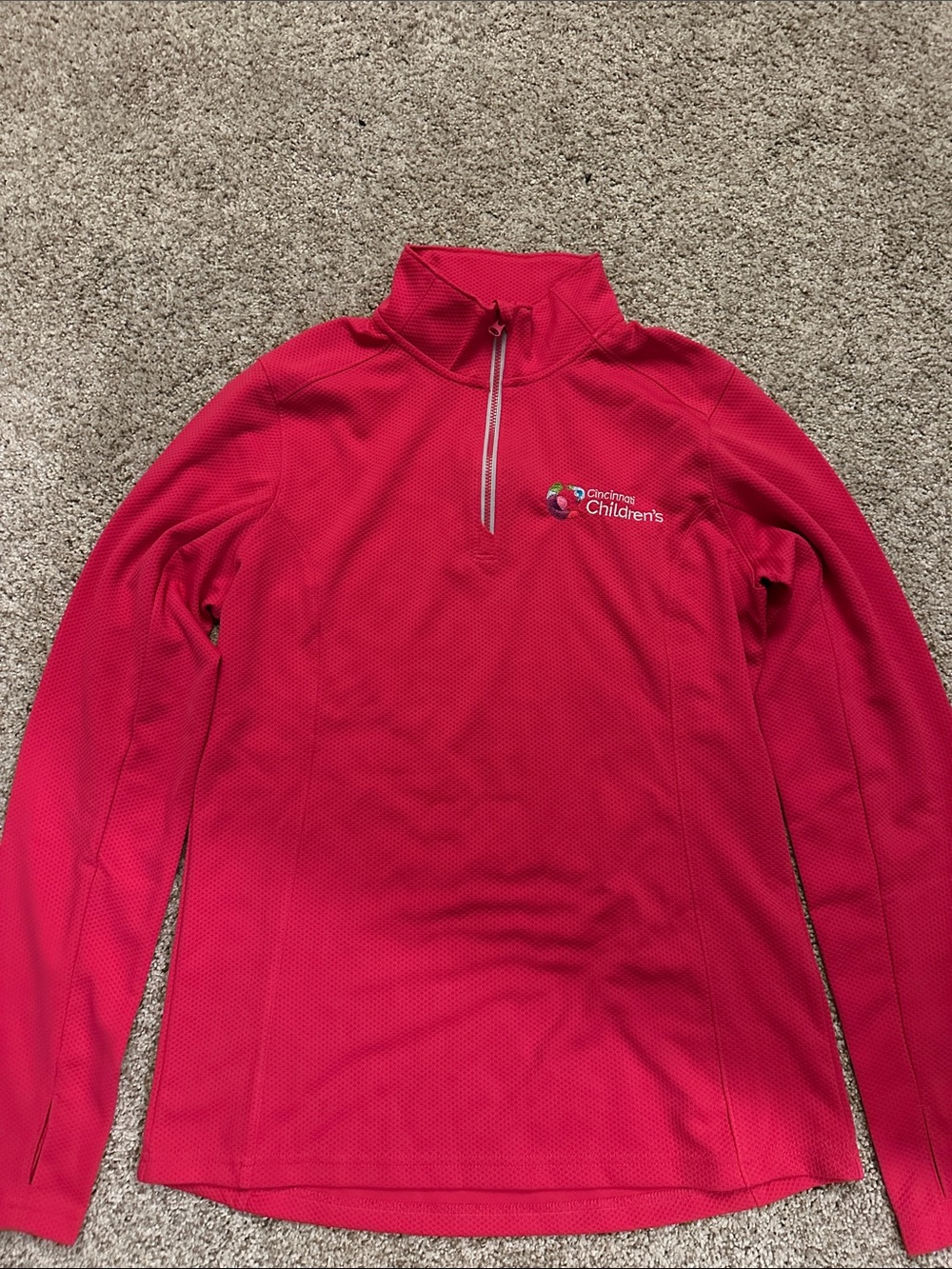 Sport-Tek Bright Pink 1/4 Zip Performance Pullover Cincinnati Children’s Logo